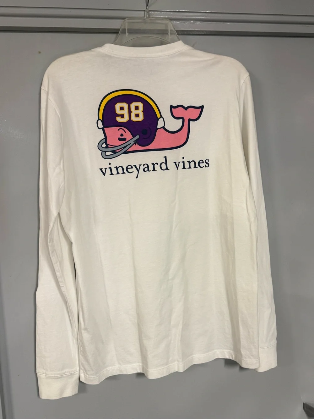 NWT Boys White Vineyard Vines Long Sleeve Whale Helmet - XL (18)